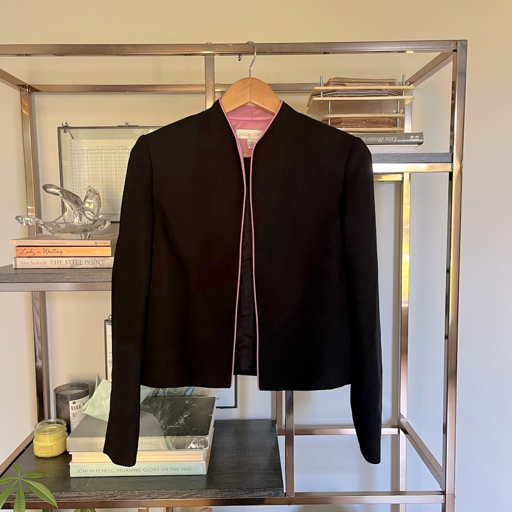 10 for 20 - Throwback Black Jacket with Barbie Pink Piping!
